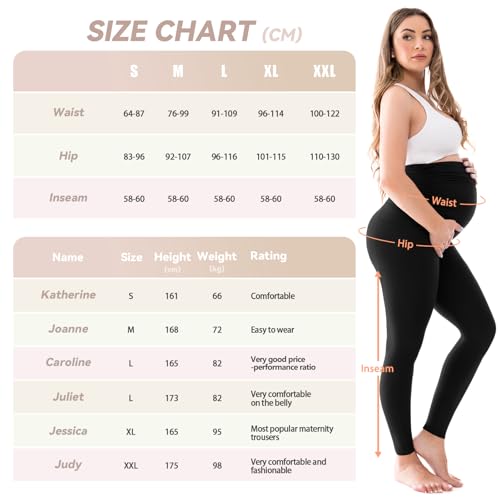 Walifrey Women's Maternity Leggings with Pockets Over The Belly,Pregnancy Yoga Pants Activewear Workout Leggings