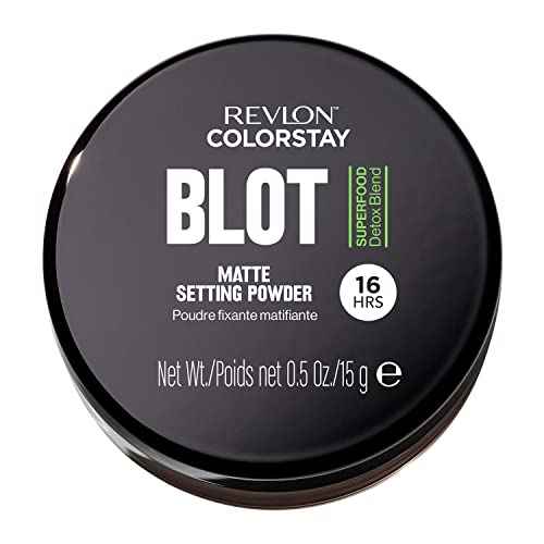 Revlon ColorStay Blot Face Makeup Setting Powder, Mattifying, Blurring & Oil Absorbing, Absorbs Sebum, Blurs Imperfections and Reduces Pore Appearance, 0.5 Oz