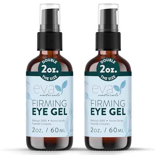 Eva Naturals Eye Gel for Dark Circles, Bags & Puffiness ? Anti-Aging Serum with Peptides, Hyaluronic Acid & Botanicals ? Firming Under Eye Treatment for Wrinkles, Fine Lines & Tired Skin ? 2 oz 2 Pack