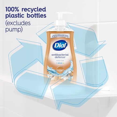Dial Antibacterial Defense Liquid Hand Soap + Aloe, Aloe Scent, 11 Fl Oz (Pack of 12), Dermatologist-Tested Hand Wash, Gentle Formula