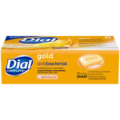 Dial Antibacterial Deodorant Bar Soap, Advanced Clean, Gold, 4 Oz, 32 Bars