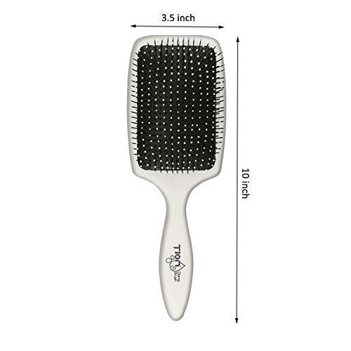 Tion Damp Brush - Best Detangler for All Hair Types | Wet & Dry Use, Elegant White Design