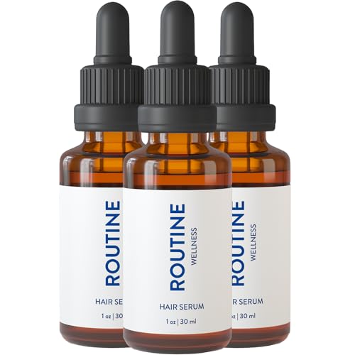 Routine Wellness Hair Treatment Serum for Thinning Hair - Rosemary, Tea Tree & Argan Oils Blend for Strength, Shine & Softer Hair - Clean Ingredients, All Hair Types - 30ml