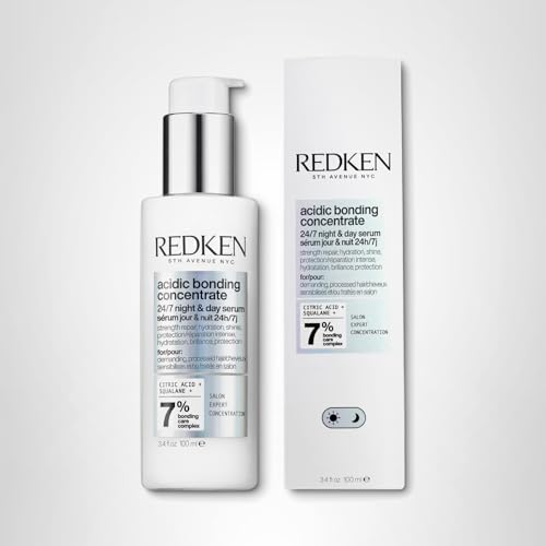 Redken Acidic Bonding Concentrate 24/7 Night & Day Serum For Damaged Hair - Nourishes & Restores, Overnight Hair Repair & Protection, Lightweight & Anti-Frizz