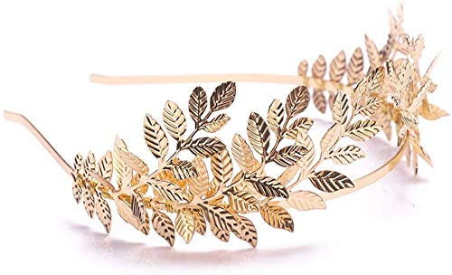 Sither Bridal Gold Leaf Crown Headband Olive Leaves Tiara Headpiece for Wedding Party Prom Halloween Festival Hair Accessories (gold)