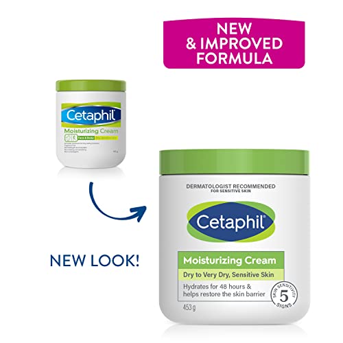 Cetaphil Moisturizing Cream for Dry/Sensitive Skin, Fragrance Free 16 oz