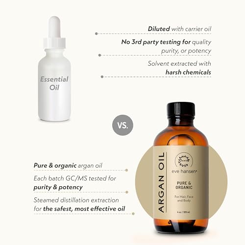 Eve Hansen Argan Oil (4oz), Pure Carrier Oil for Hair, Skin and Nails, Deep Hydrator, Anti-Age, Sulfate, Paraben, Phthalate Free