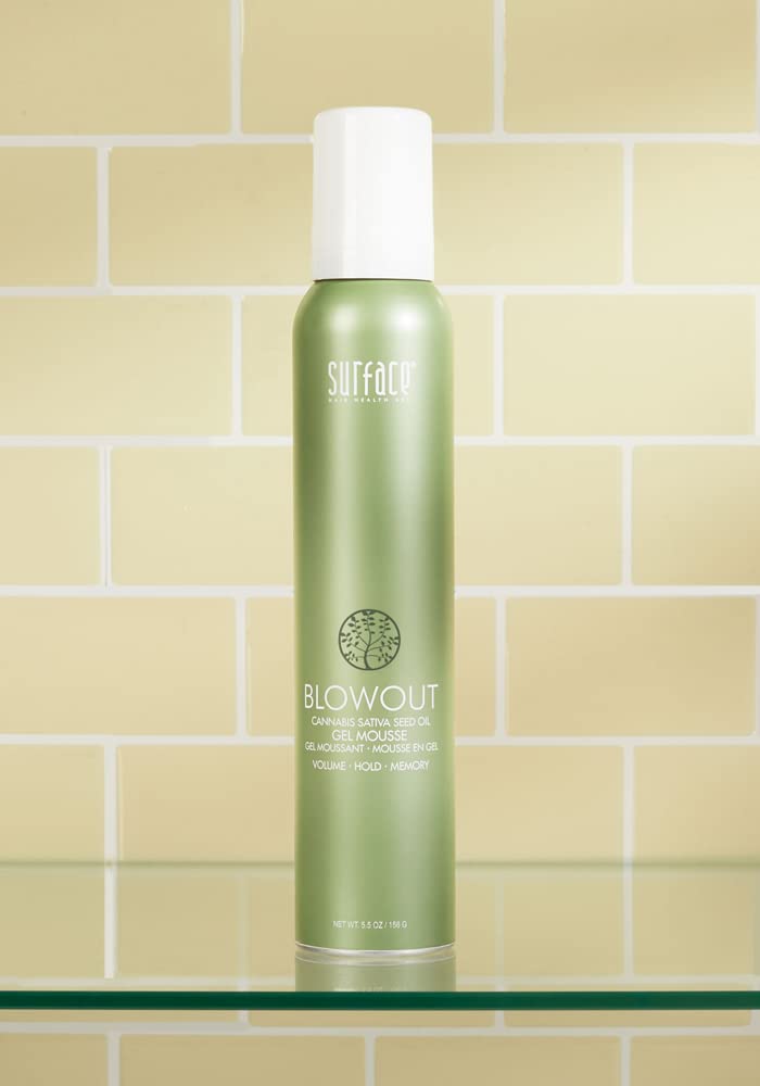 SURFACE Hair Blowout Gel Mousse - Organic, Heat-Resistant Formula with Babassu Oil - 5.5 fl oz