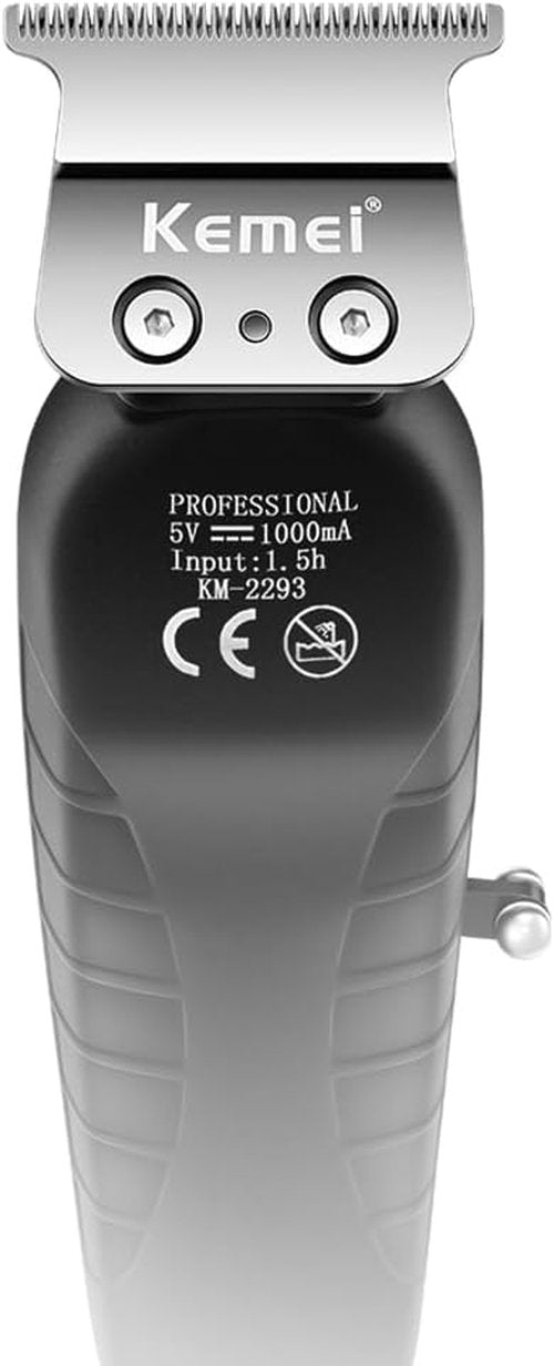 KEMEI 2293 Professional Hair Trimmer - Cordless Zero Gapped Beard Clippers for Men