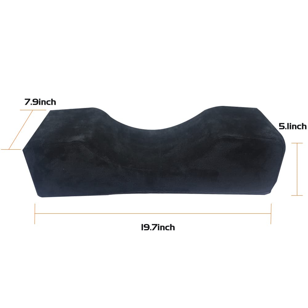 MNpartnery Salon Eyelash Extension Neck Pillow - Comfortable Velvet Beauty Memory Foam Pillow,to Protect The Neck When Used for Lash Extension Grafting Make Up (Black)