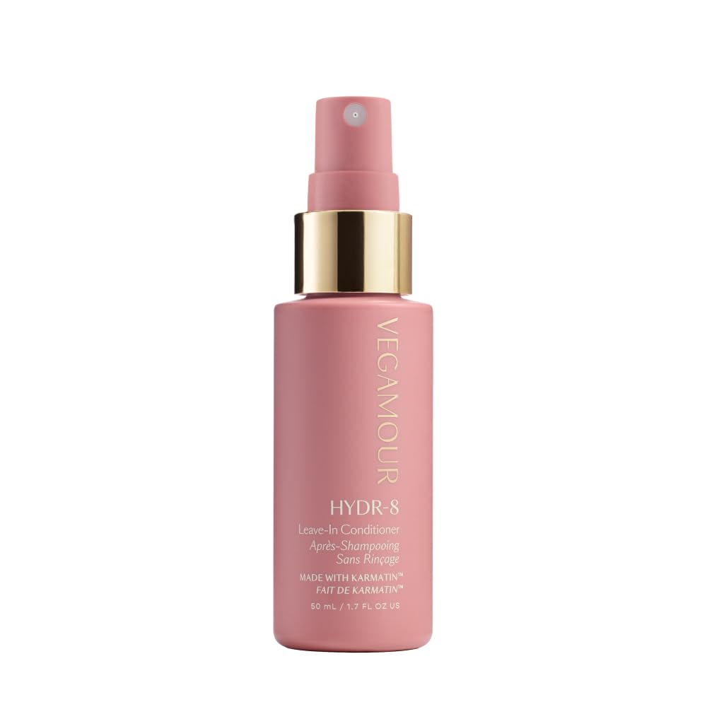 VEGAMOUR HYDR-8 Leave-In Conditioner Spray, for Deep Hydration & Heat Protection, with Vegan Keratin, for Soft, Silky, Frizz Free Hair, 1.7 fl oz