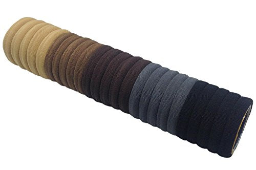 J-MEE Hair Bands 100PCS Seamless Cotton Ponytail Holders Scrunchies Hair Accessories for Thick Hair (black)