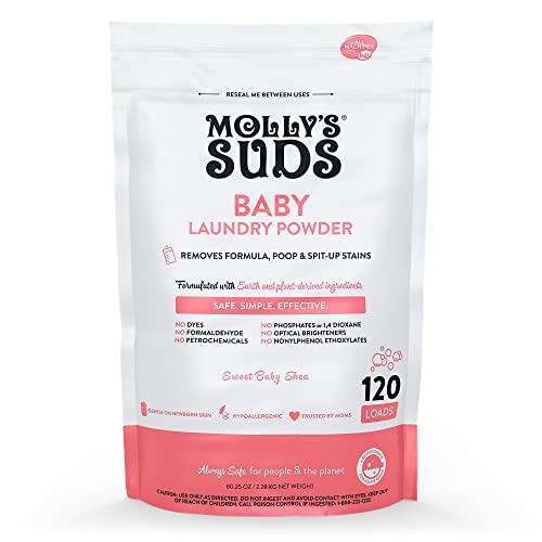 Molly's Suds Baby Laundry Detergent Powder | Removes Formula, Poop & Spit-Up Stains | Extra Gentle for Newborns (Sweet Baby Shea)