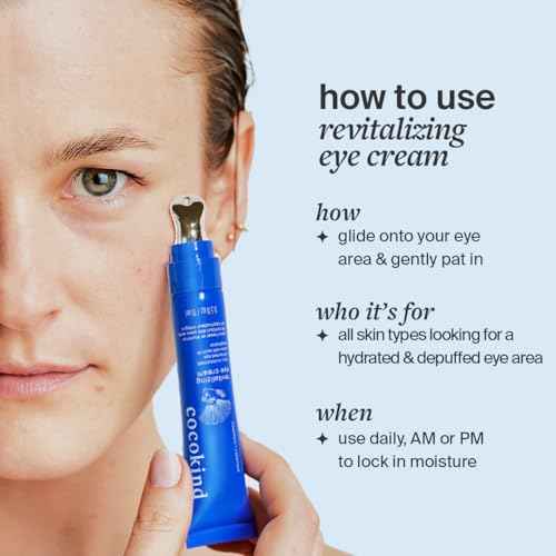 Revitalizing Eye Cream by Cocokind, Depuff & Reduce Fine Lines and Wrinkles, Cream for Firmer and Brighter Looking Eye Area, Hydrating with a Cool Metal Applicator Tip, 0.5 Fl Oz
