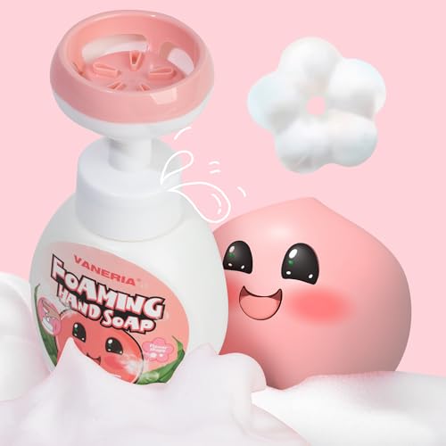 VANERIA Kids Foaming Hand Soap,Flower Stamp,Moisturizing and Gentle Hand Soap for Baby,Kids and Adults with Sensitive Skin 250ml/8.45 Fl Oz