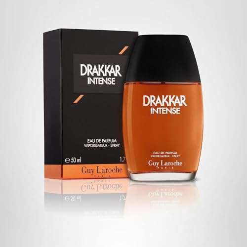 Guy Laroche Drakkar Intense Men's Eau de Parfum - Seductive & Irresistible Mens Cologne, Ambery Fougere Fragrance with Notes of Vanilla, Bergamot & Clary Sage, Long Lasting Perfume for Men, 1.7 Fl Oz