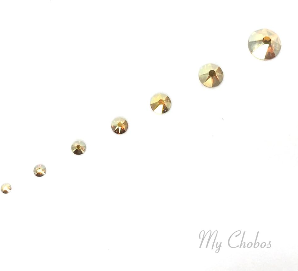 Swarovski Crystal Flatback Rhinestones - Metallic Sunshine Gold | 144 Pcs in Mixed Sizes SS5-SS30