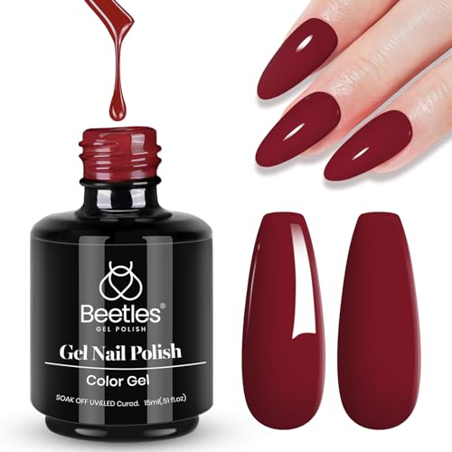 Beetles Mauve Gel Nail Polish – 15ml Dusty Rose Pink Purple Gel Polish, Elegant Neutral UV LED Soak Off UV Nail Color, Long Lasting Glossy for Salon & Home Manicure
