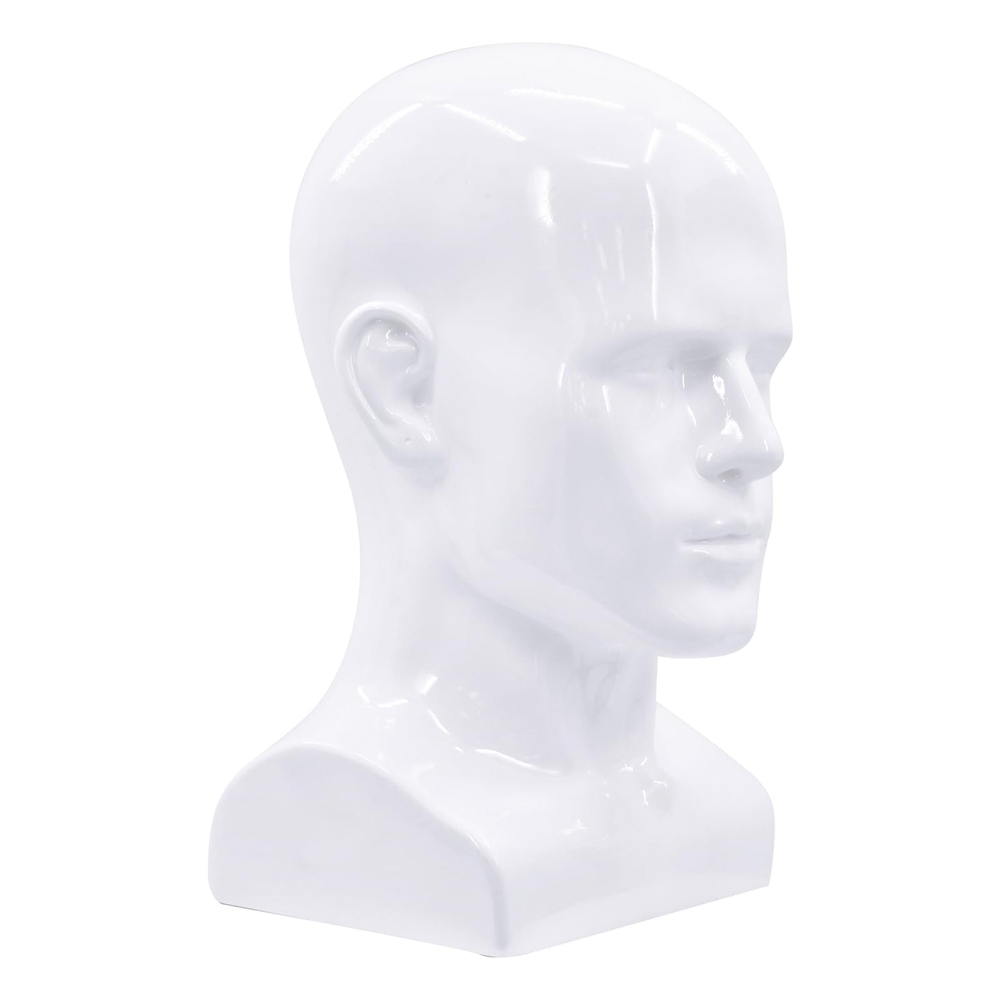 BLTYXT PVC Male Mannequin Head Professional Manikin Training Head for Display Headphone Game Console Hats Wigs Jewellery Glasses Facemask Caps Model Head (L90LB)