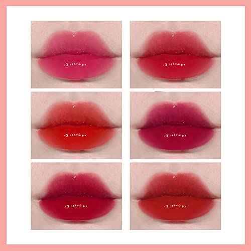 6 Colors Lip Tint Stain Set, Korean Velvet Watery Lip Stain Moisturizing Mini Liquid Lipstick, Multi-use Lip and Cheek Tint, Long lasting Non-Stick Cup Waterproof, Lip Color Makeup