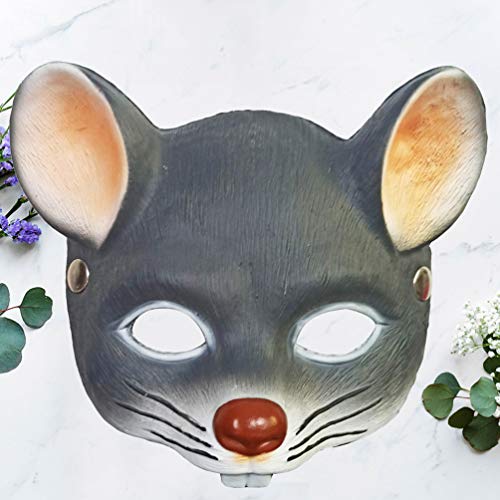 NOLITOY Rat Head Masks Animal Mouse Masks for Halloween Costume Party Props Brown