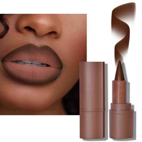2-in-1 Gradient Lip Liner and Lipstick Lip Combo Set - Achieve Flawless Contour and Gradual Ombre Effect with Easy-to-Use Crayon Form and Cone Tip (06# Coffee Bean, 1 Count (Pack of 1))
