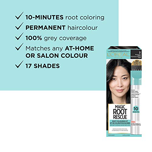 L'Oreal Paris Magic Root Rescue 10 Minute Root Hair Coloring Kit, Permanent Hair Color with Quick Precision Applicator, 100 percent Gray Coverage, 5G Medium Golden Brown, 1 kit (Packaging May Vary)