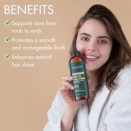 Majestic Pure 100% Pure Lavender Oil with Vitamin E for Hair Care, Strengthening, Nourishing, and Volumizing Formula with Vitamin E & Argan Oil - Non GMO Verified, 6.7 Fl Oz
