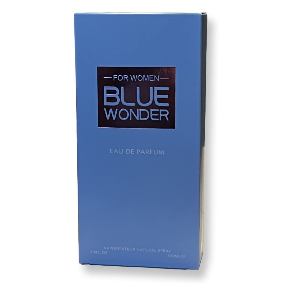 BLUE WONDER Eau de Parfum for Women - Refreshing Sicilian Lemon & Cedar Notes - 3.4 Fl Oz