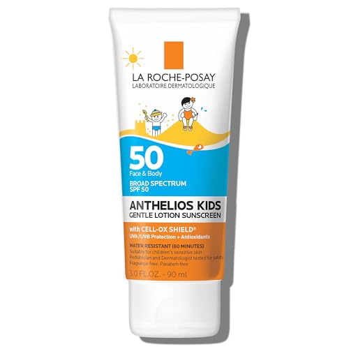 La Roche-Posay Anthelios Kids Gentle Lotion Sunscreen SPF 50 | Broad Spectrum SPF + Antioxidants | Sunscreen For Kids | Octinoxate & Oxybenzone-Free | Pediatrician Tested | Non Comedogenic | Oil Free