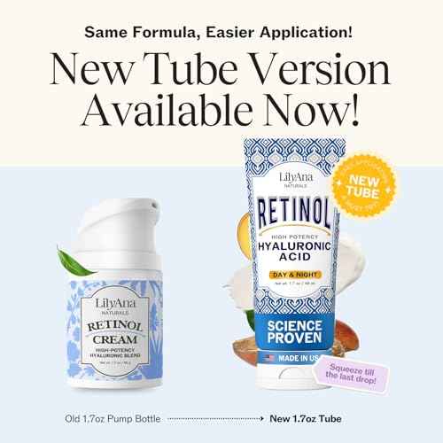 LilyAna Naturals Anti Aging Retinol Face Cream for Women ? Wrinkle & Neck Cream for Firming, Retinol Moisturizer for Face with Hyaluronic Acid, Hydrating Night Cream for Fine Lines, Collagen Boost