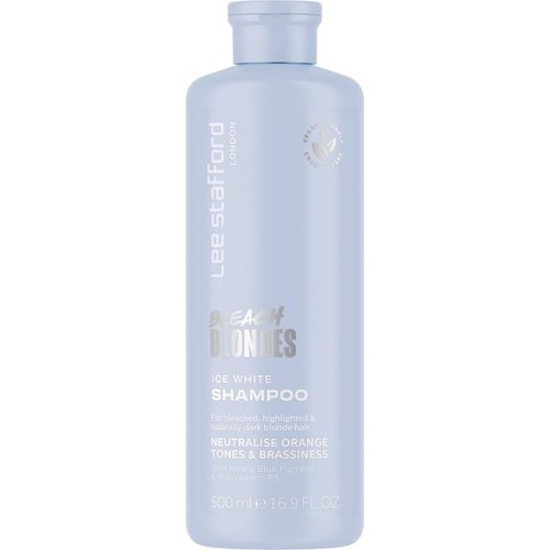 Lee Stafford Blue Toning Shampoo - Corrects Brassy & Orange Tones for Bleach Blonde Hair | 16.9 Fl Oz