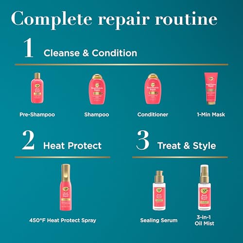 OGX Repair & Protect Bond Protein Repair 1-Minute Treatment Mask, Deep Conditioning Hair Mask Rapidly Repairs for Shiny, Smooth Hair That Lasts Between Washes, 6.7 fl. oz