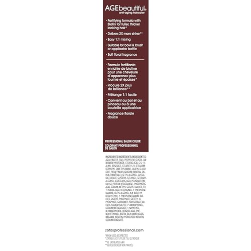AGE beautiful Permanent Hair Color Dye Liqui Creme | 100% Gray Coverage | Anti-Aging Haircolor | Biotin for Thicker, Fuller Hair | Professional Salon Coloring | 6N Light Brown