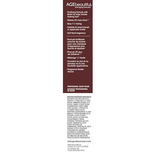 AGE beautiful Permanent Hair Color Dye Liqui Creme | 100% Gray Coverage | Anti-Aging Haircolor | Biotin for Thicker, Fuller Hair | Professional Salon Coloring | 4NRV Dark Neutral Red Violet Brown