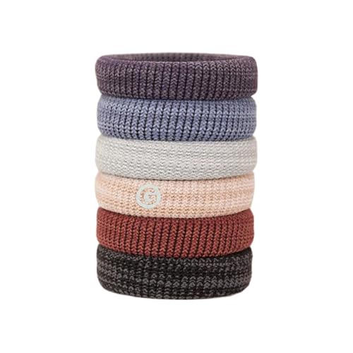 Gimme Beauty Thick Hair Extra Stretch Bands - Patent-Pending Design for Maximum Hold - Premium Ties for Thick & Curly Hair - Sleek & Strong Hold - Black, 6 Pack
