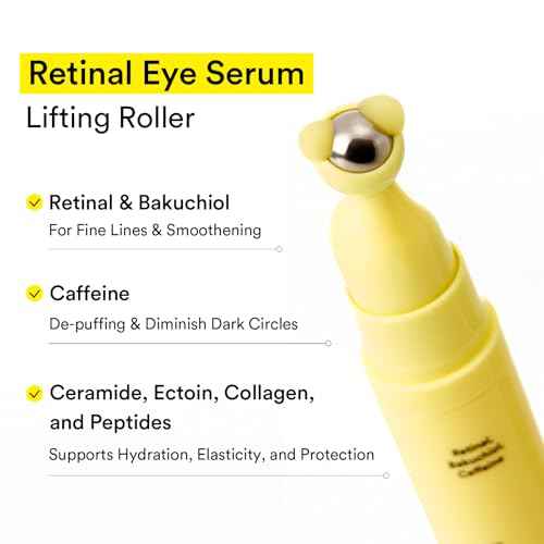 Abib Retinal Eye Serum Lifting Roller 0.5 Fl Oz,15ml | Anti-Aging Eye Applicator for Wrinkles, Puffiness, Dark Circles with Caffeine & Bakuchiol for Under Eyes | Travel Size Skincare Essential
