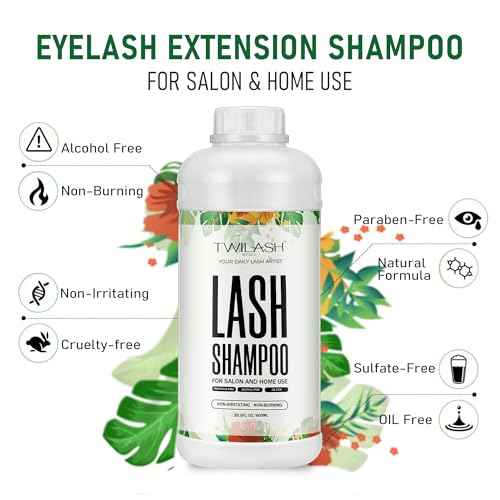 Lash Shampoo Bulk, Eyelash Cleanser for Extensions 600ml - Eyelid Foaming Cleanser for Professional Salon and Home Use