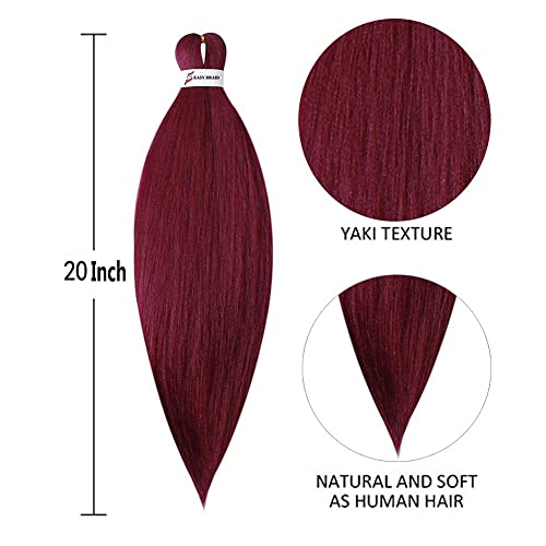 MSBELLE 20inch Pre Stretched Braiding hair 6 Packs/Lot Braiding Hair Extensions Hot Water Setting Crochet Synthetic Braids Hair Black