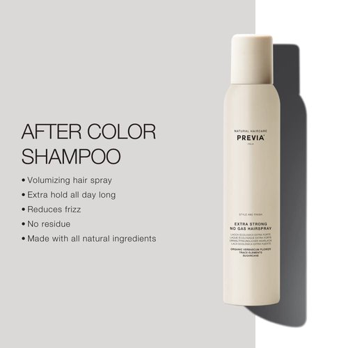 PREVIA Extra Strong Hairspray - Volumizing Hair Styling Spray with Organic Verbascum Flower | 6.7 oz for Long-Lasting Hold & Shine