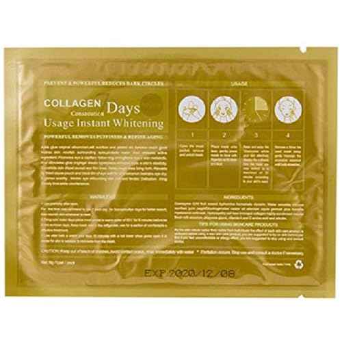 10 Pairs Collagen Crystal Eye Mask and 10 Pcs Collagen Crystal Lip Mask, Anti Aging Eye and Lip Mask, Collagen Crystal Mask Set (Gold)