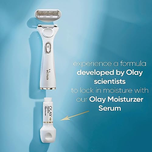 Gillette Venus Radiant Skin Pearl Powder Olay razor moisturizer refills, 4ct, White