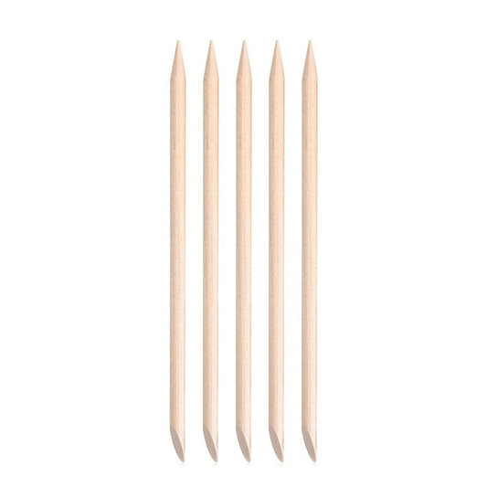 siyuwuro 5PCS Orange Wood Nail Sticks Double Sided Cuticle Pusher Remover Multi Functional Orange Wood Cuticle Sticks Manicure Pedicure Tool With Clear Storage Tube