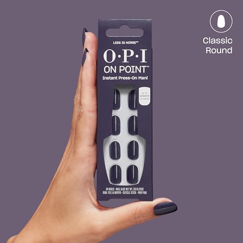 OPI On Point Put it in Neutral | Short Round Soft Nude Beige Pink Press On Nails | 24 Count with Nail Glue | Long Lasting, Reusable, Non-damaging | Fall 2025 Shades
