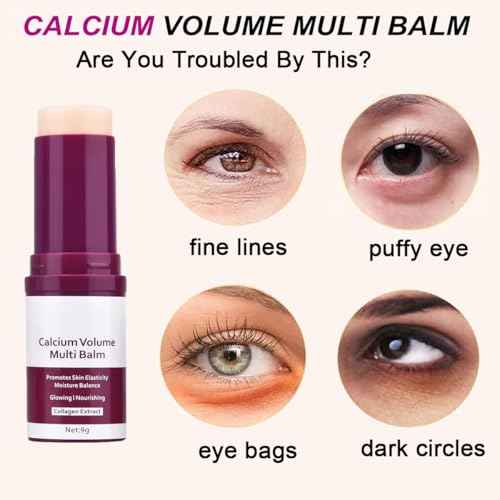 Calcium Multi Balm Stick,Cemenrete Calcium Volume Multi Balm,Anti Wrinkle,Sagging,Moisturing Hydrating,Firming Skin,Suitable for Eyes, Neck, Face-2 PCS