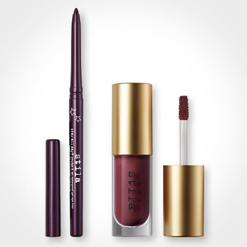 Stila Figgy Liqua Play Eyeshadow & Stay All Day® Gel Liner in Plumfull - Long-Wear Eye Makeup Bundle for Green Eyes