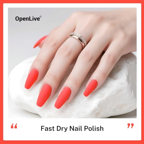 OpenLive 16.5ml Black Nail Polish Large Volume Quick Drying Nail Polish, Fast Drying and Long Lasting Color Nail Art DIY Home Manicure Gift for Women