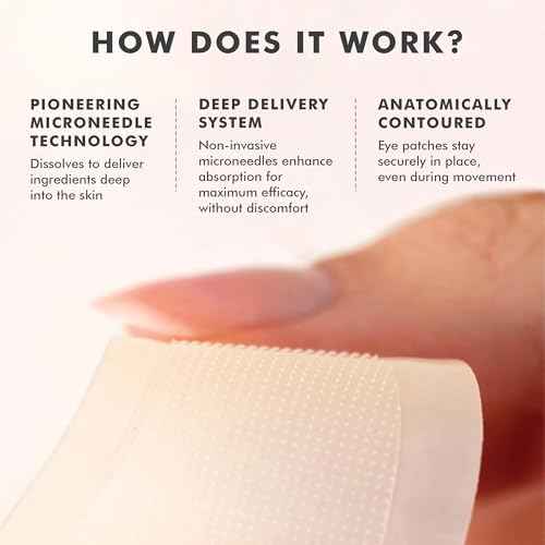 skyn ICELAND Dissolving Microneedle Under Eye Patches with 39% Hyaluronic Acid and Peptides, No Slip Overnight Eye Mask for Fine Lines, Wrinkles and Firming, Vegan, All Skin Types, 3 Pairs