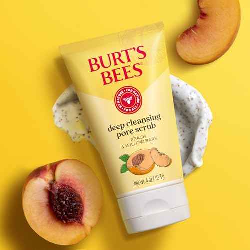 Burt's Bees Deep Cleansing Pore Scrub with Peach and Willow Bark, 4 Ounces