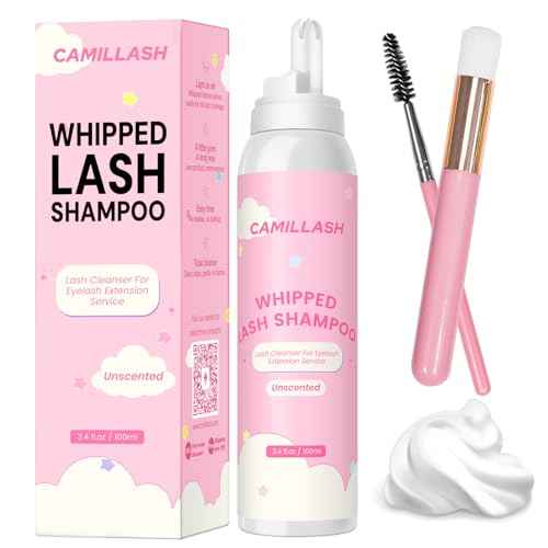 Whipped Lash Cream Shampoo Unscented Foam Cleanser | 100ml Eyelash Extension Cleaning Bath Kit | Salon&Home Use